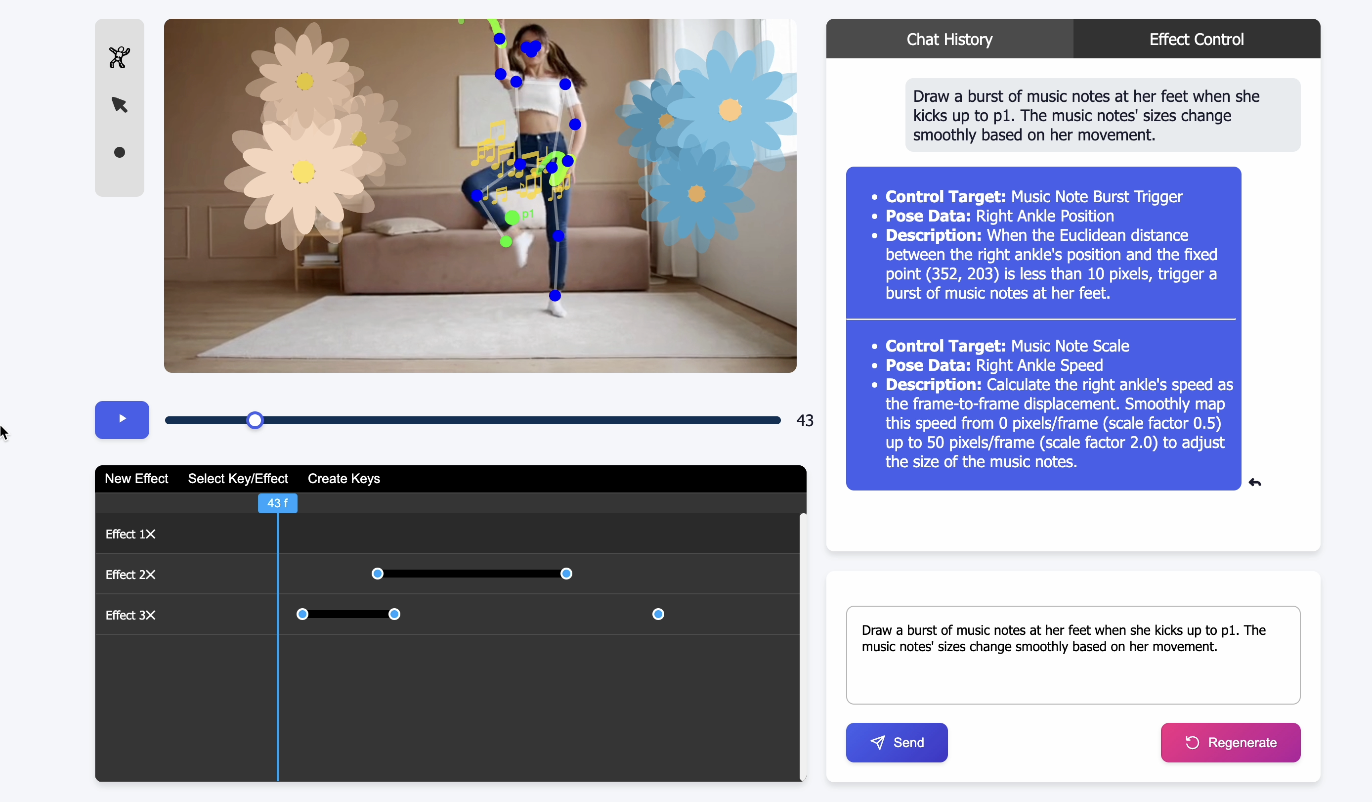 PosePromptFX: LLM-powered 2D Pose-driven VFX Generation System
